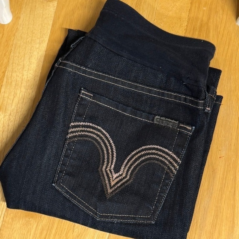 7 For All Mankind A Pea in the Pod Maternity Jeans 28 Kate Straight‎ Leg Dark